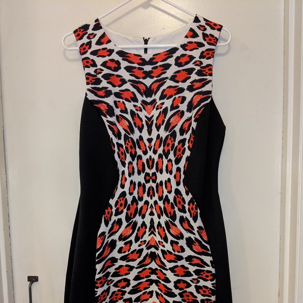 Black Red and White Cheetah Print Dress